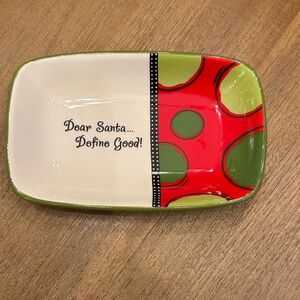 🎄 Festive Red and Green Holiday Serving Platter or Trinket Tray